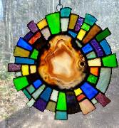 stained glass agate rays mosaic