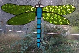 stained glass dragonfly green wings