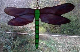 stained glass dragonfly purple